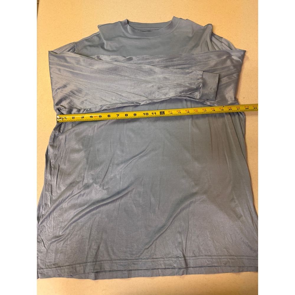 Bugatchi Uomo Blue Mercerized Cotton Long Sleeve T-Shirt XL Luxury Basic - Picture 5 of 6